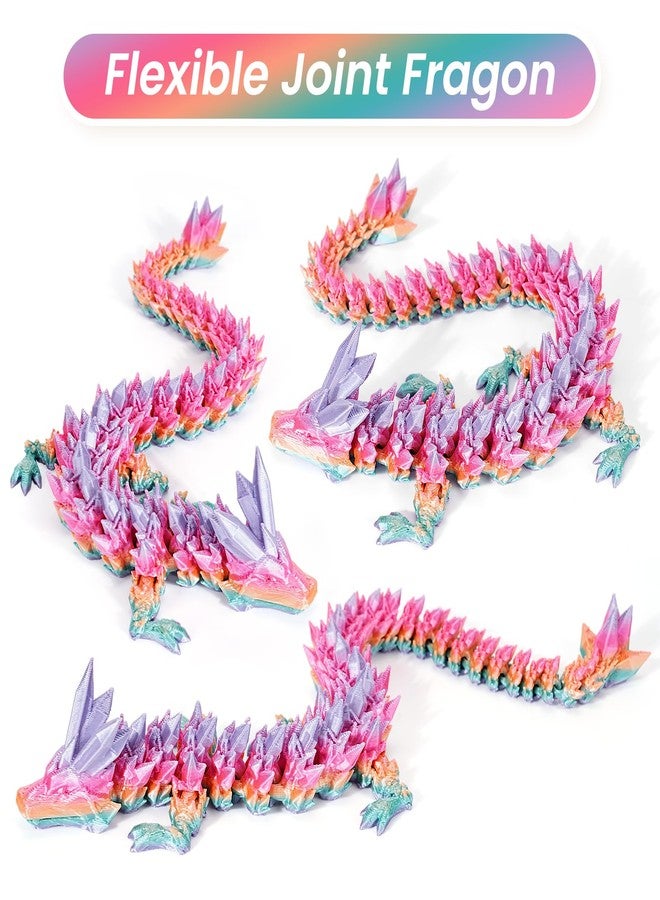 YILCER 3D Printed Dragon Easter Egg, Mystery Crystal Articulated Dragon Fidget Toys, Surprise Prefilled Easter Egg Filled with Toy - Basket Essentials Stuffers for Kids Girls Boys (Random Candy Colors) - Image 2